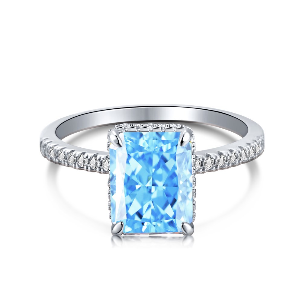 S925 Sterling Silver Ring Hand Set With High Carbon Diamonds