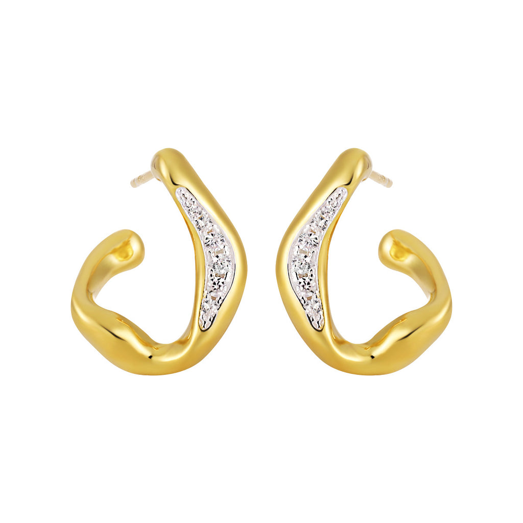 Irregular Diamond Stud Earrings For Women Simple