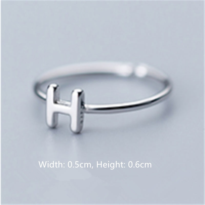 Women's Korean Style Literary Letter Ring