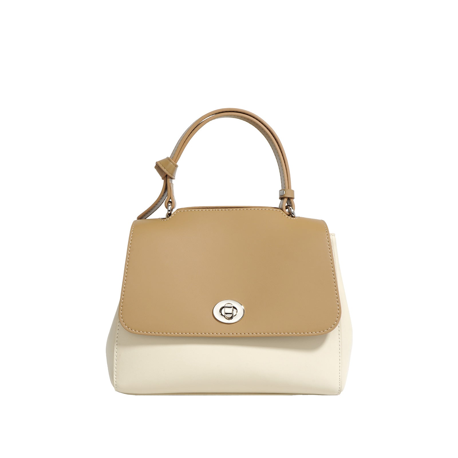Contrast Color Cowhide Handbag Crossbody Shoulder Bag