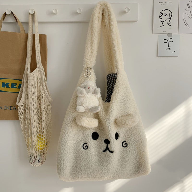 Lambskin like shoulder bag