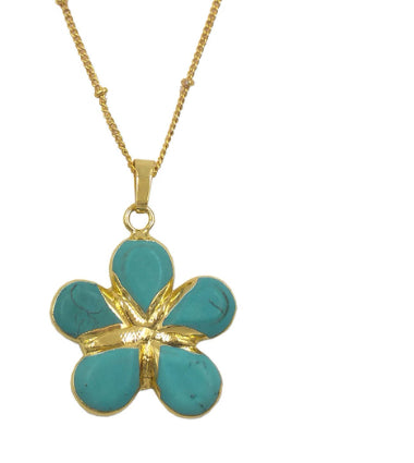 Womens 18k Gold-plated Flower Pendant Necklace With A Delicate Chain