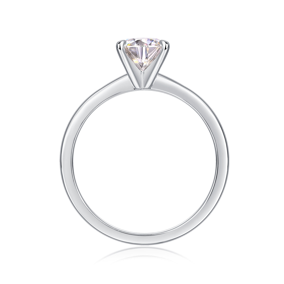 Oath - Set With 1-2 Carat Top-quality Moissanite S925 Silver And Platinum-plated Diamond Wedding Ring. The Ring Can Be Tested With A Diamond Pen. Gold Rose Gold
