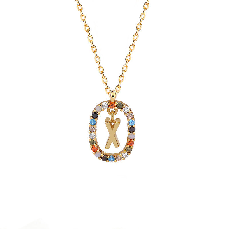 Sterling Silver Letter Necklace Female Niche Design Sense