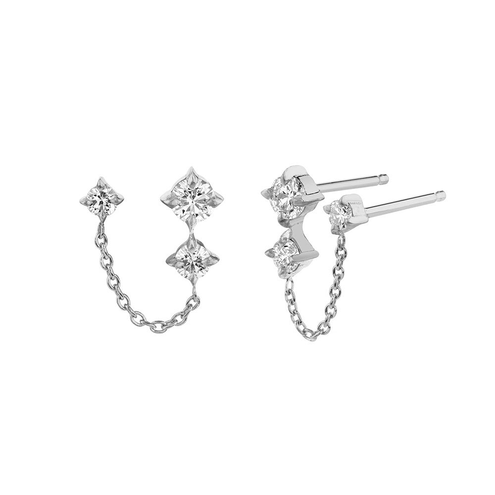 Sterling Silver Chain Tassel Special Trendy Earrings
