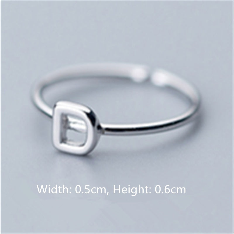Women's Korean Style Literary Letter Ring