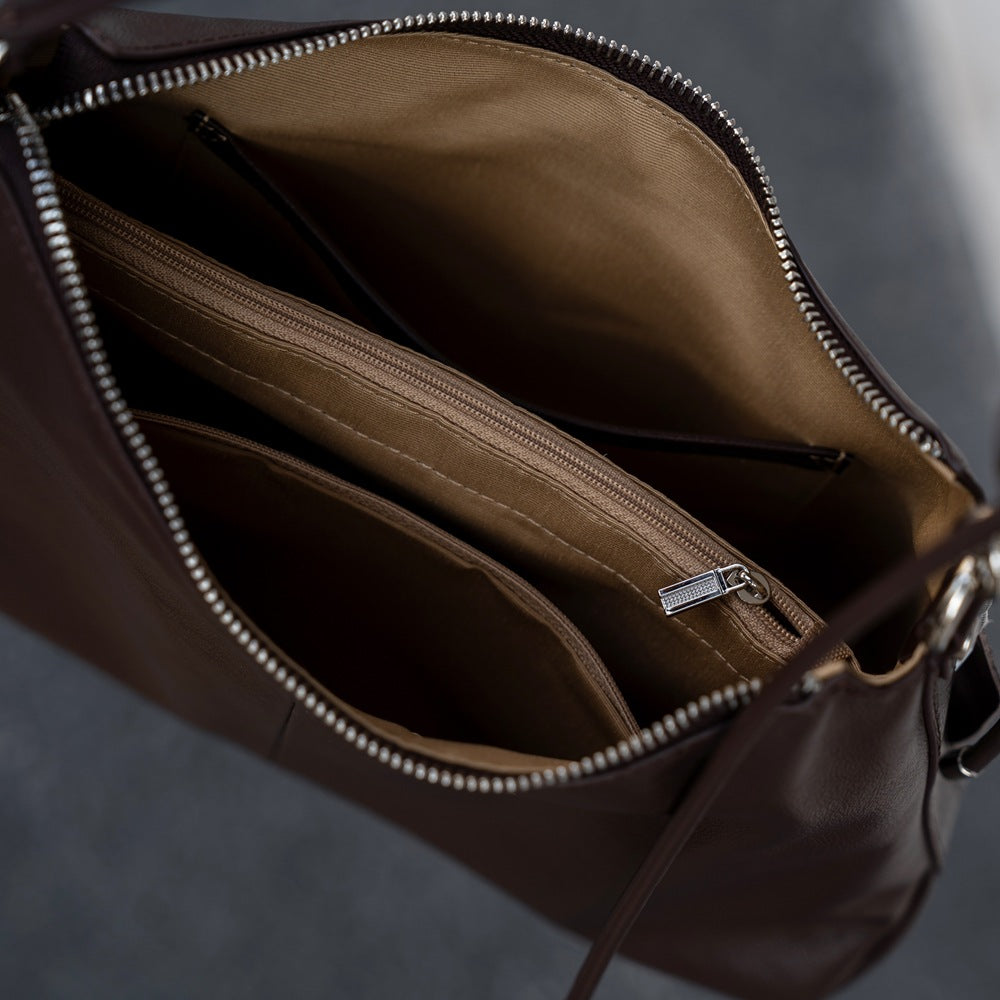 Womens Natural Cowhide Shoulder Crossbody Bag