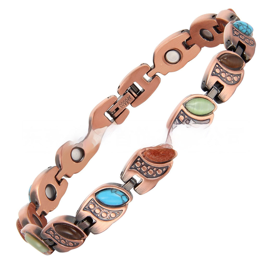 Artistic Vintage Magnetic Red Copper Bracelet For Women
