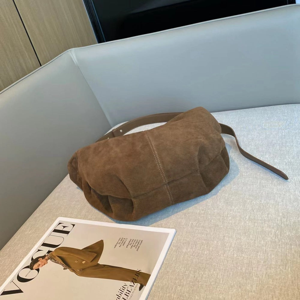 Womens Elegant Matte Leather Crossbody Shoulder Bag