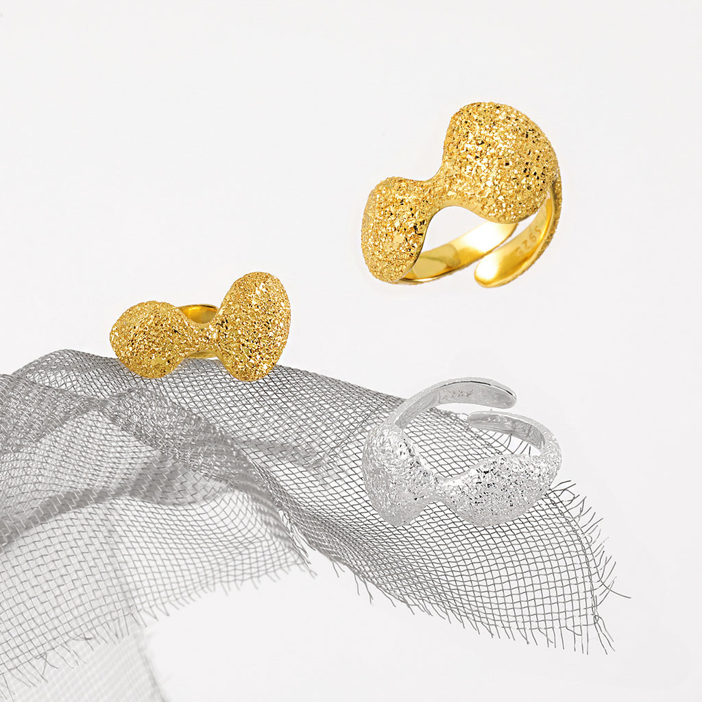 Geometric Round Frosted Ring Female Irregular Cold Wind Open Ring
