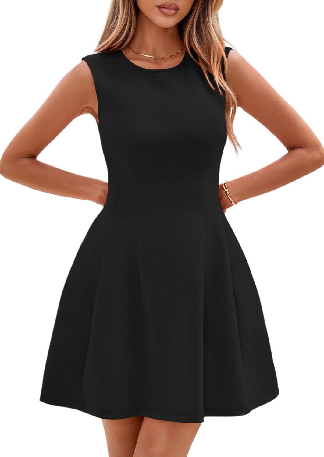Sleeveless Solid Color Casual Dress Women