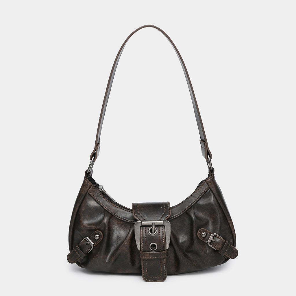 Women's Vintage Vintage Two-tone Leather Shoulder Bag