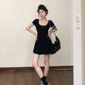 U-neck Short-sleeve Dress For Women