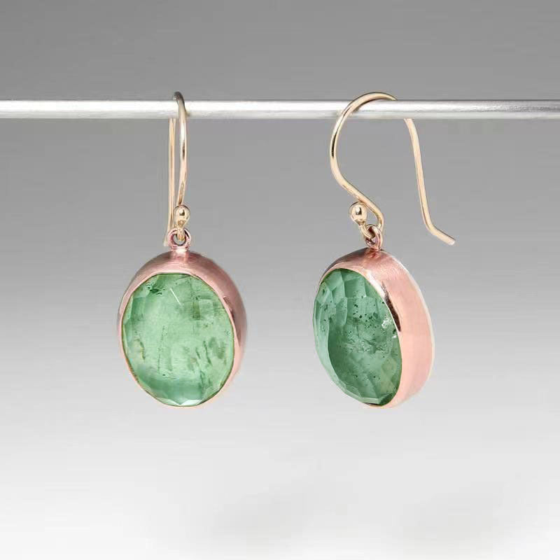 Drop-shaped Blue Gem Earrings