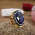 Women Rhinestone Natural Turquoise Ring Jewelry