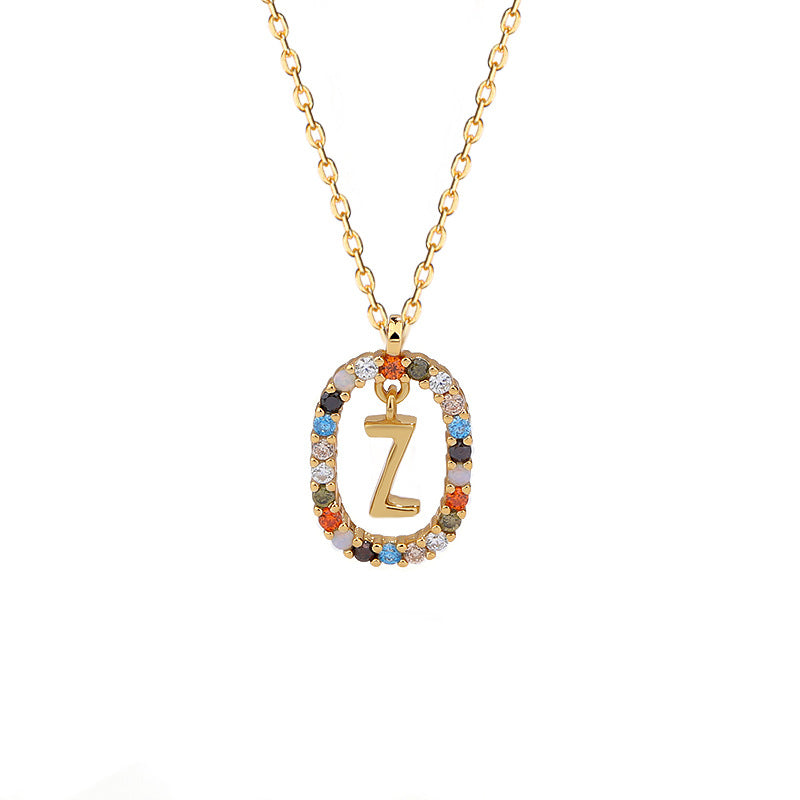 Sterling Silver Letter Necklace Female Niche Design Sense