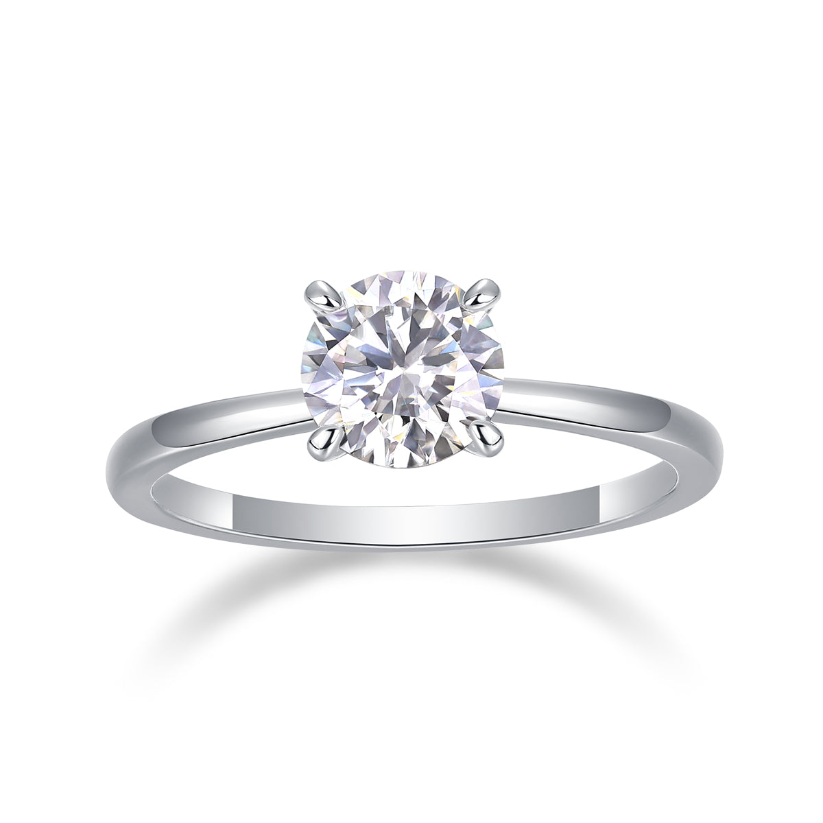 Oath - Set With 1-2 Carat Top-quality Moissanite S925 Silver And Platinum-plated Diamond Wedding Ring. The Ring Can Be Tested With A Diamond Pen. Gold Rose Gold