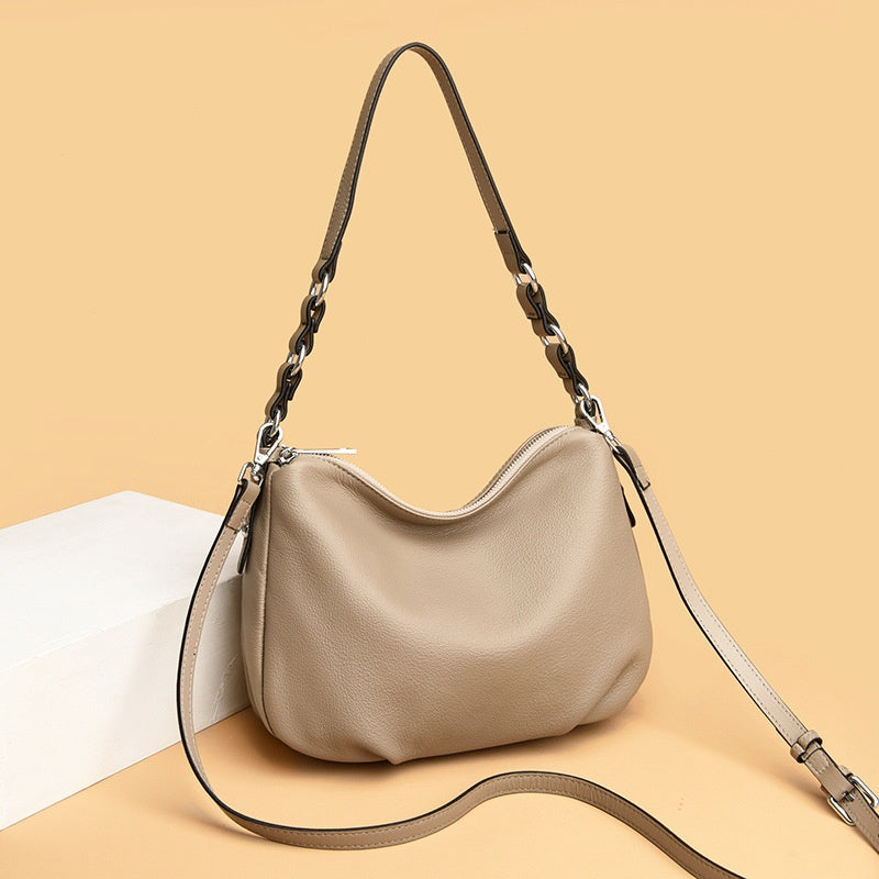 Genuine Leather Women's Bag Large Capacity First Layer Leather One-shoulder Crossbody Bag