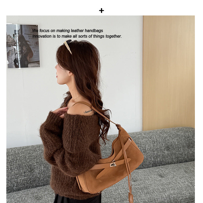 Large-Capacity Tote Bag In Matte Cowhide, Shoulder Or Crossbody Style