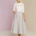 Formal Banquet Temperament Formal Daily Style Off-shoulder Half Sleeve Dress