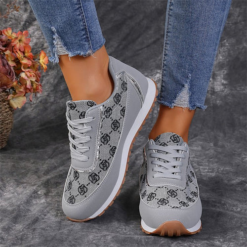 Blommig snörsneaker