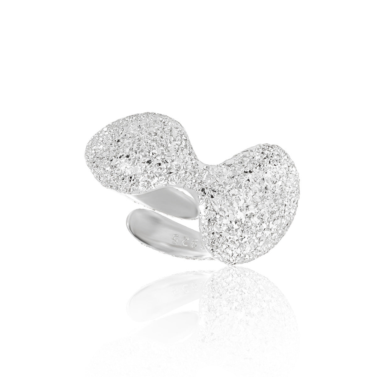 Geometric Round Frosted Ring Female Irregular Cold Wind Open Ring