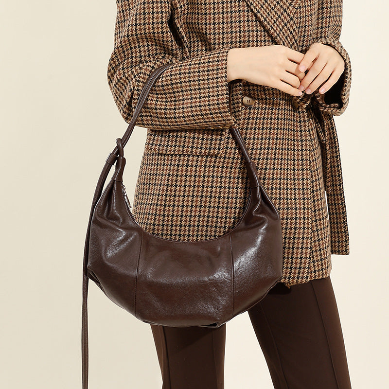 Crossbody Croissant Leather Shoulder Underarm Bag