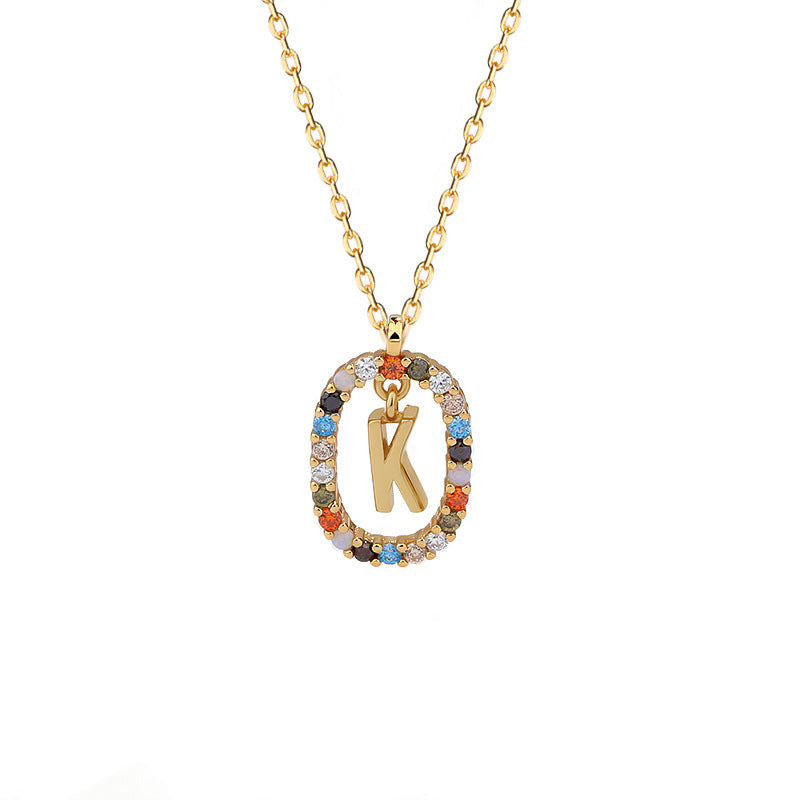 Sterling Silver Letter Necklace Female Niche Design Sense