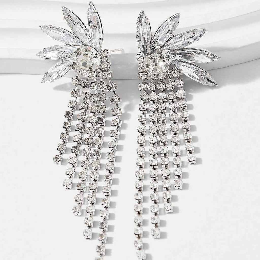 Tassel Multi-section Multi-layer Elongated Overlapping Earrings