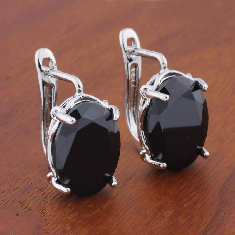 Romantic Retro 1014 Oval European And American Ear Clip