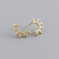 Punk Pointed Tapered S925 Sterling Silver Diamond Fashion Personality Earrings